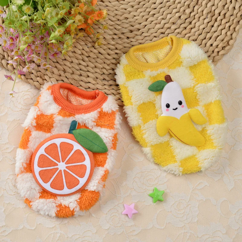 3D Fruit Designer Dog Sweater Warm Clothes for X-Small Dogs Chihuahua Coat Teacup Clothes Winter Pet Cat Clothing Puppy Outfit - imagen 3