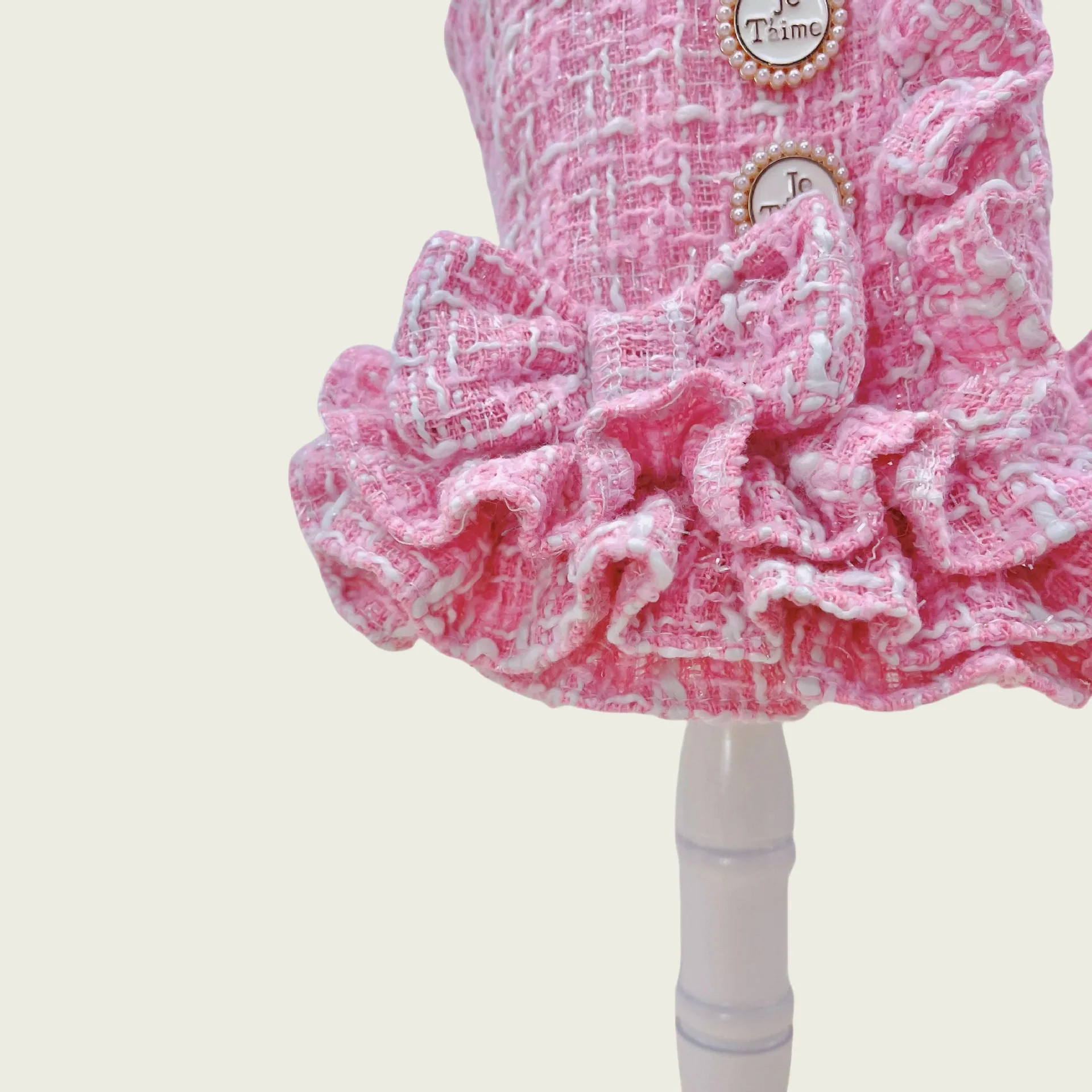 Ropa para mascotas de otoño e invierno, falda abombada con lazo rosa, vestido de princesa para perros pequeños, ropa Schnauzer Bichon - imagen 3