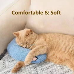 Almohada bonita para mascotas, gatos, perros, estera para dormir, protector de cuello, almohada en forma de U, almohada suave y gruesa resistente a mordeduras, almohada cómoda y cálida para invierno