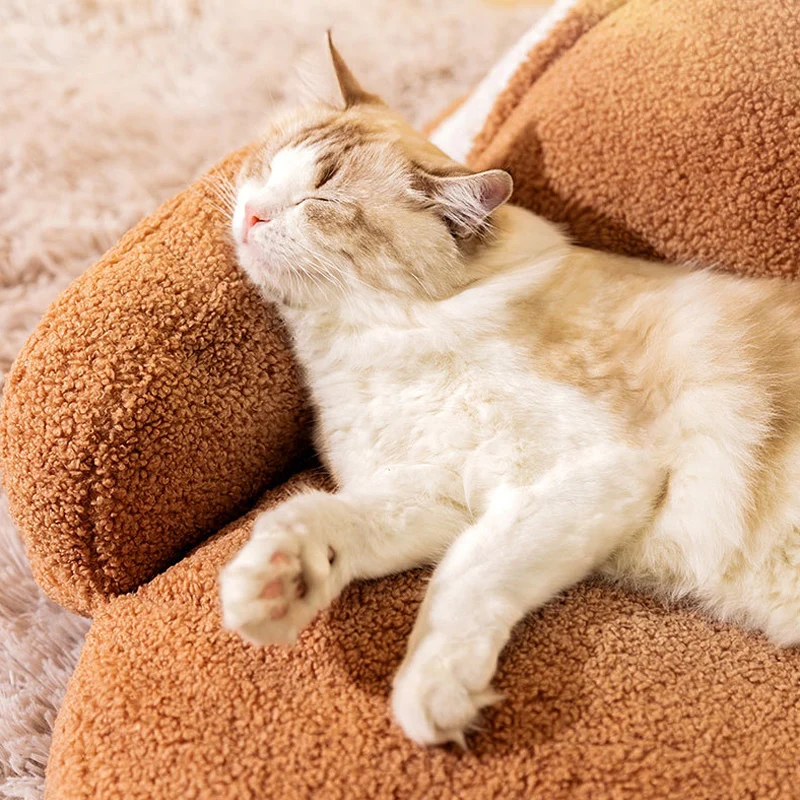 Sofás y sillas para perros y gatos pequeños, cama suave y calmante para gatos, parte inferior antideslizante duradera, cama para dormir para cachorros, cama para gatos - imagen 3
