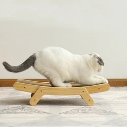 Rascador 3 en 1 con cama para gatos - Vertical de madera desmontable