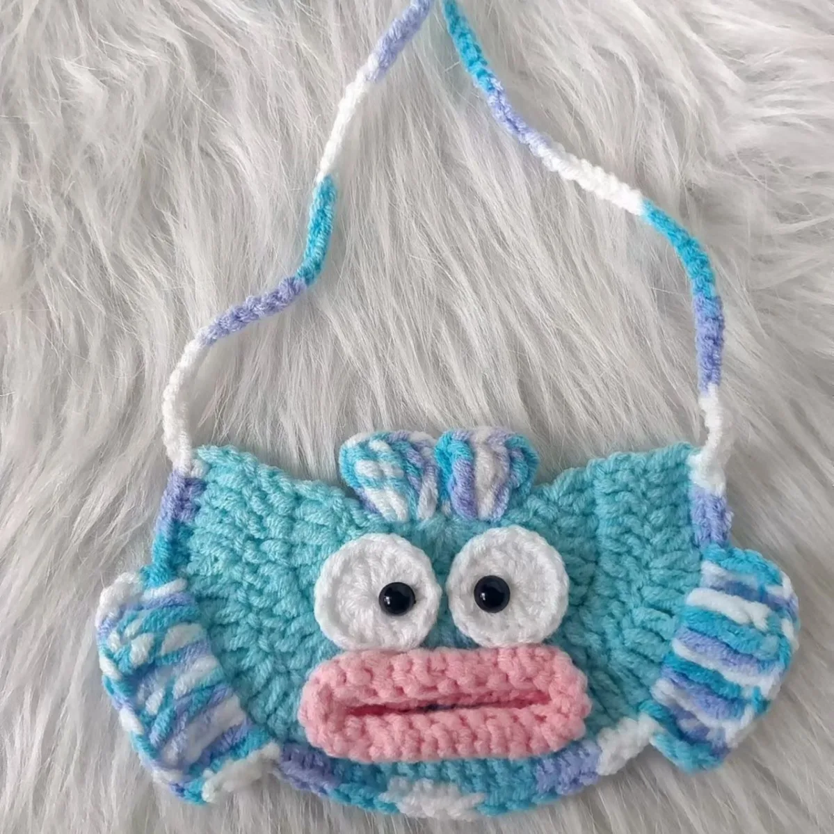 Decoración de cuello de mascota tejida a mano, toalla de babero, boca grande, babero de pescado, accesorios de punto para perros, Halloween - imagen 4