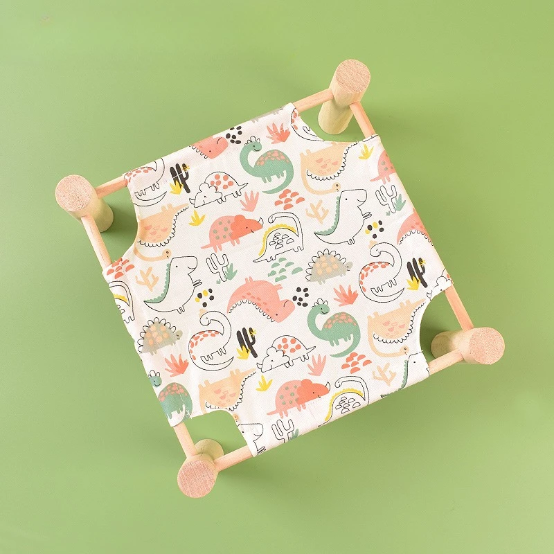 【Removible y lavable】 Cama transpirable para animales pequeños, hamaca para hámster, cama de madera de verano para conejillo de indias, escondite de Chinchilla - imagen 5