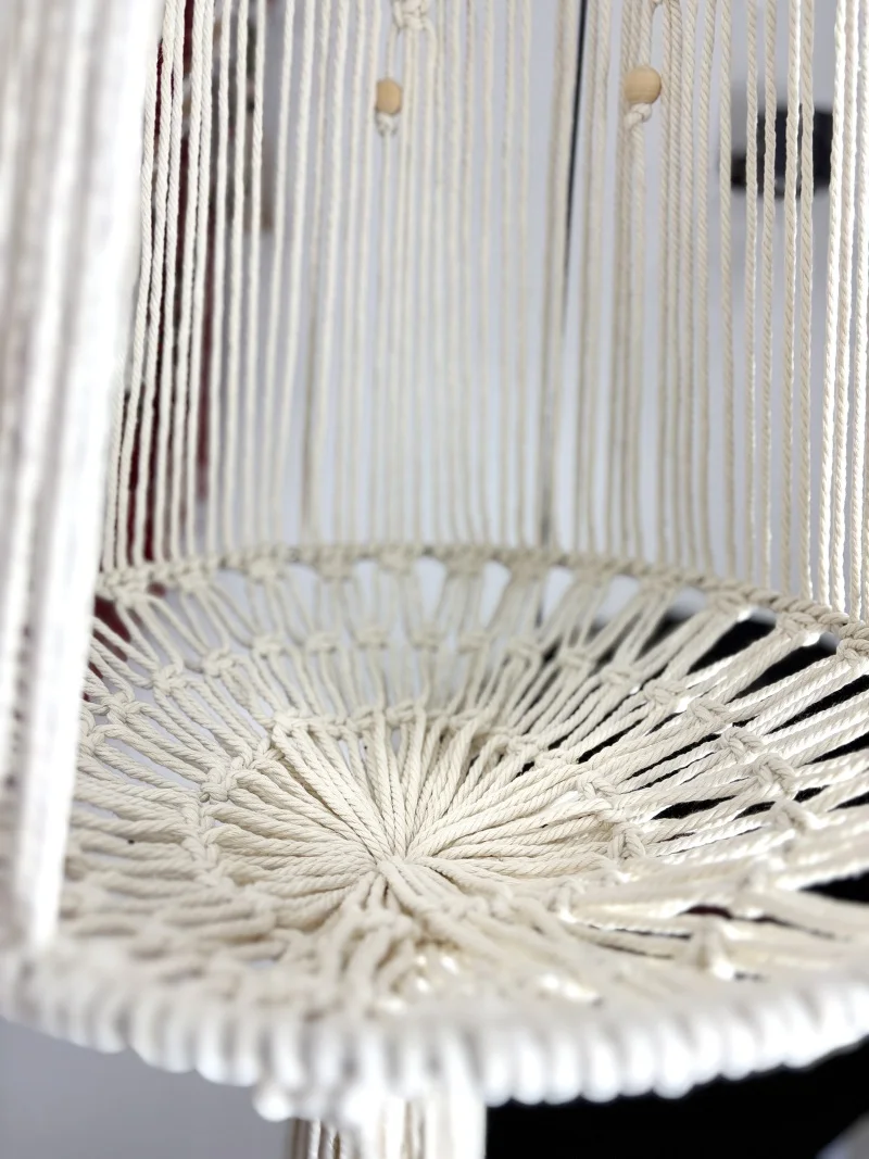 Hamaca macramé para gatos tejida a mano algodón bohémio interior - imagen 3