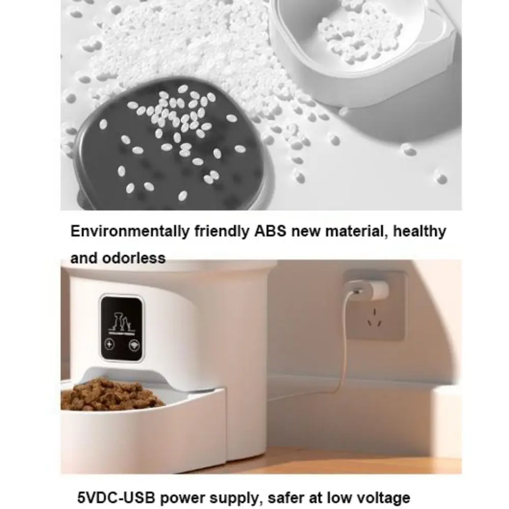 Alimentador automático inteligente para mascotas, 4L, WiFi, 2 estilos, máquina de alimentación para gatos, control remoto blanco para teléfono móvil, alta calidad - imagen 5