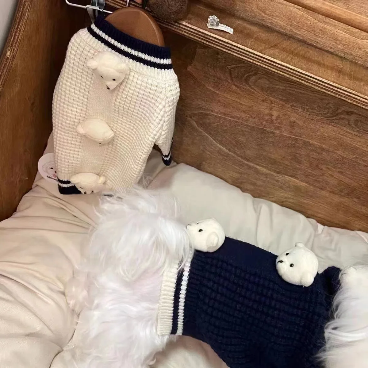 Suéter de punto para Gato, Otoño/Invierno, Sudadera con capucha, suéter para perros pequeños, abrigo cálido, ropa para cachorros, ropa para perros pequeños - imagen 2