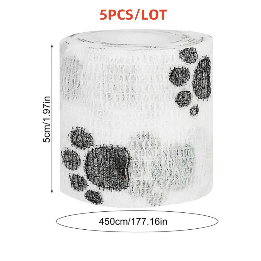 5 unids/lote vendaje elástico vendaje autoadhesivo cinta cohesiva envoltura veterinaria para perro gato caballo mascotas animales esguinces de tobillo - imagen 5