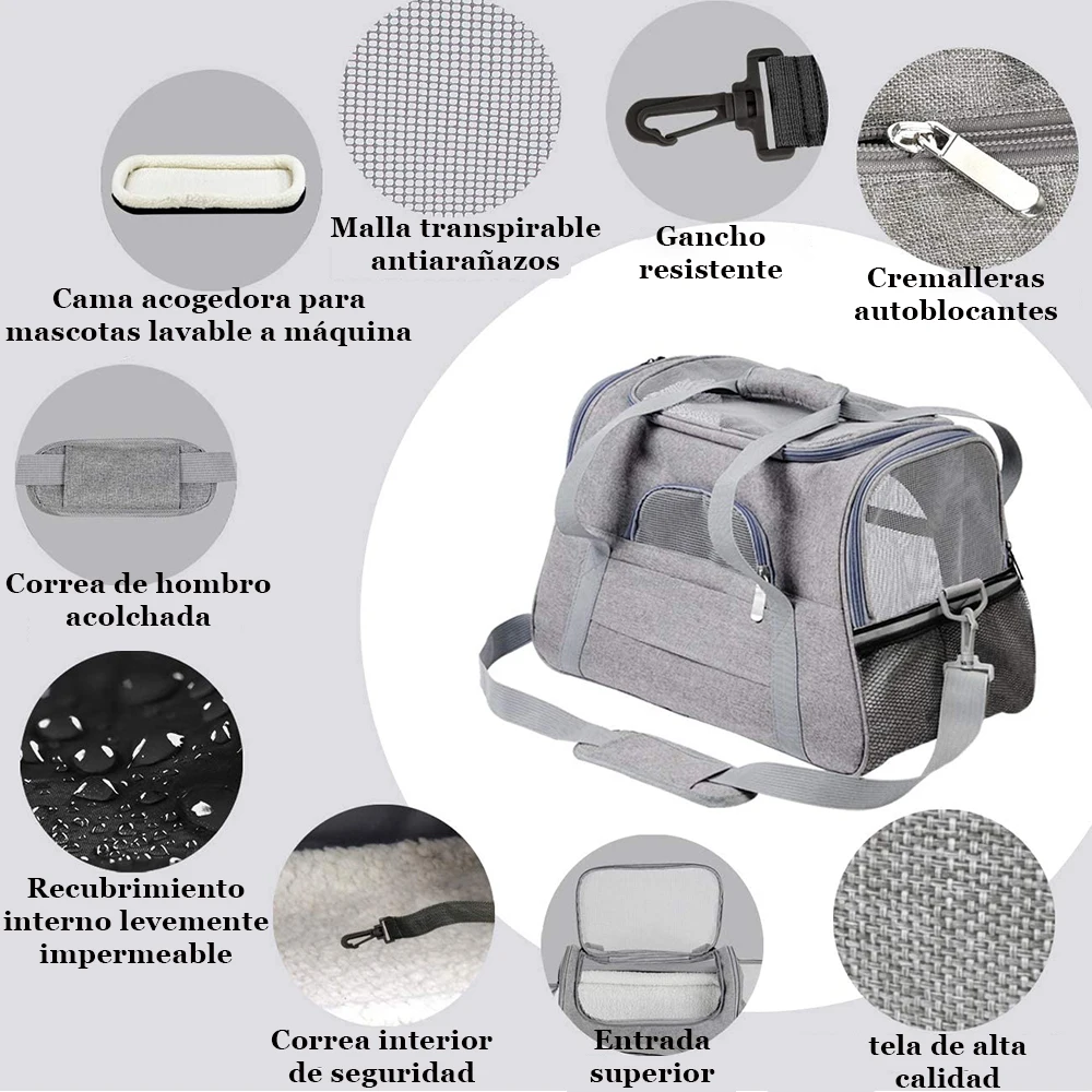 Bolsa de transporte para perros, mochila portátil con ventana de malla aprobada por la aerolínea, bolsa de transporte para mascotas pequeñas, artículos de envío gratis - imagen 4