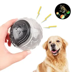 Bola luminosa chirriante perros – Juguete goma masticar buscar
