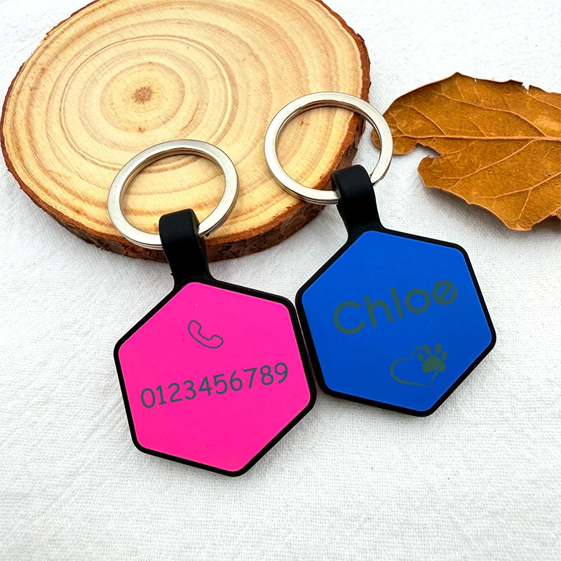 Placa de identificación hexagonal en silicona para perro y gato - imagen 4