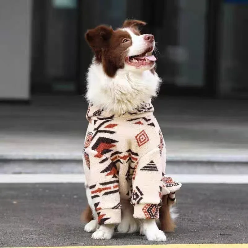 Abrigo invierno perro mediano grande forro sherpa térmico con capucha - imagen 3