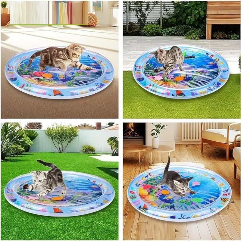 Esterilla sensorial de agua gruesa para gatos, esterilla con Sensor de agua, suministros de limpieza para mascotas, esterilla de refrigeración, accesorios para mascotas de verano - imagen 4