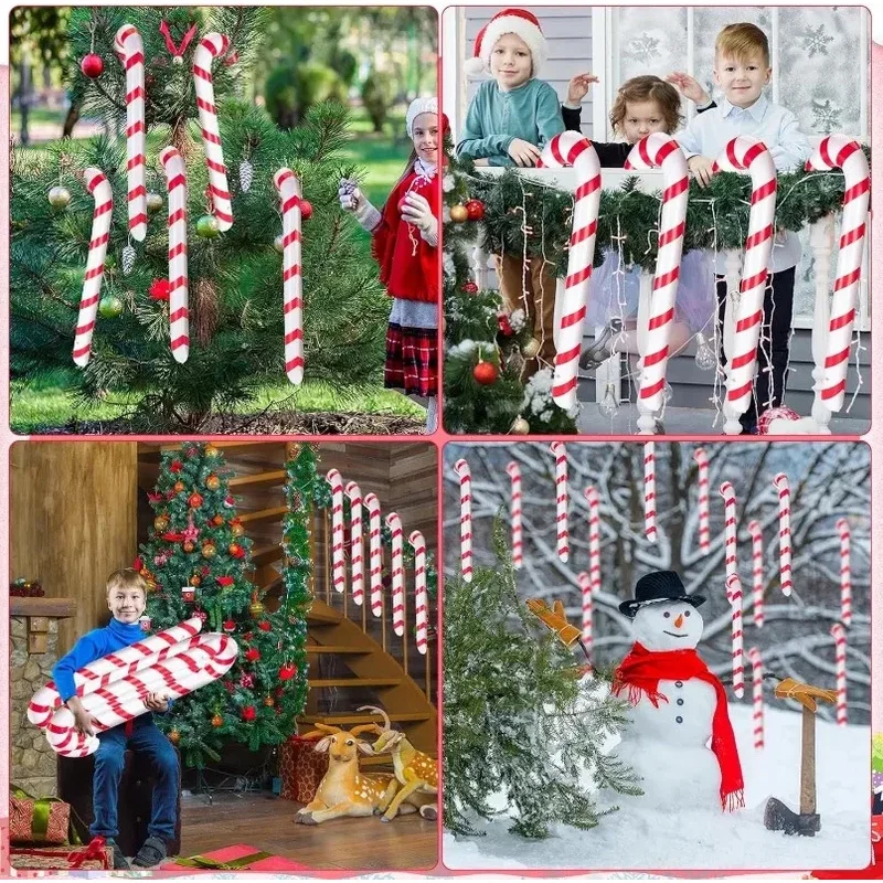 Bases de caramelo inflables, globos de Navidad rojos y verdes, decoración de fiesta interior y exterior para patio, césped, casa de boda, 2025