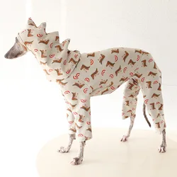 Pijamas de algodón para perros con dinosaurios - galgos italianos