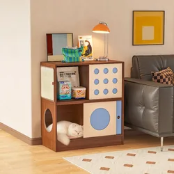 Casa modular para gatos con rascador: escondite y almacenaje