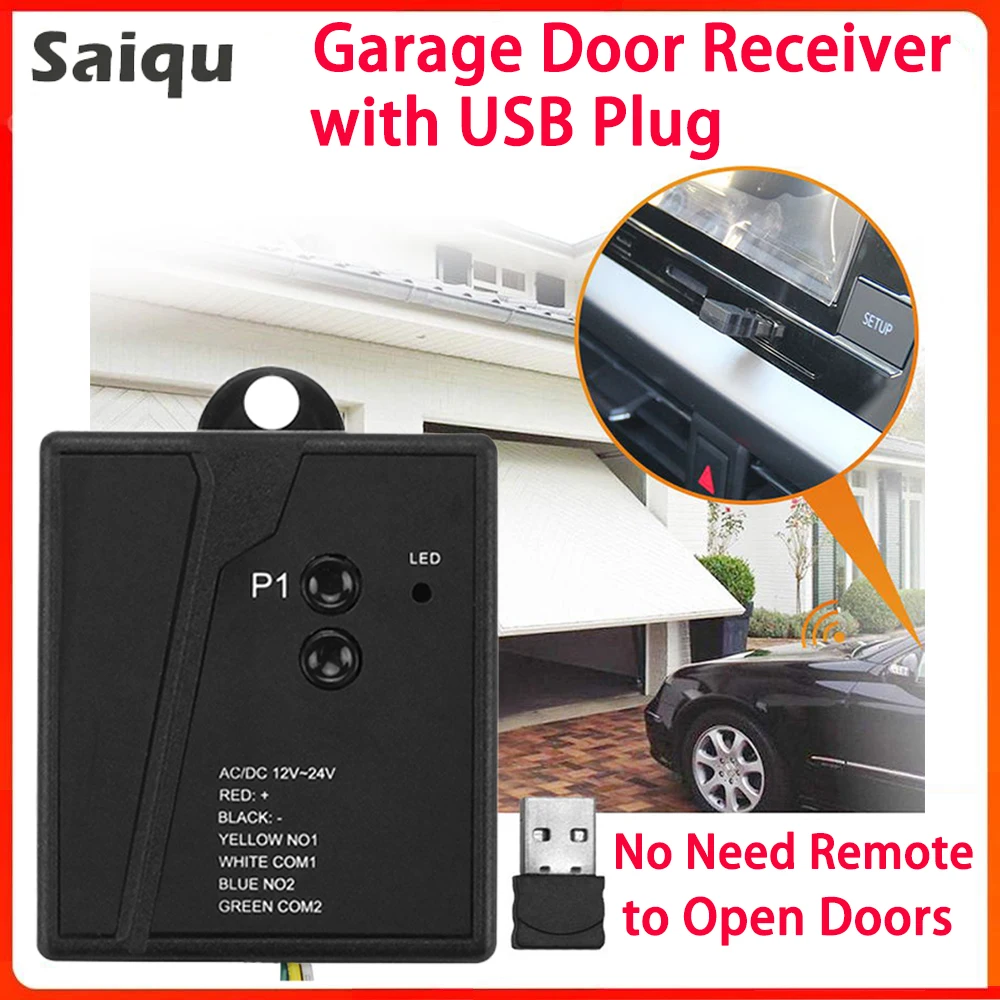 Receptor universal apertura puerta garaje Bluetooth y USB para coche