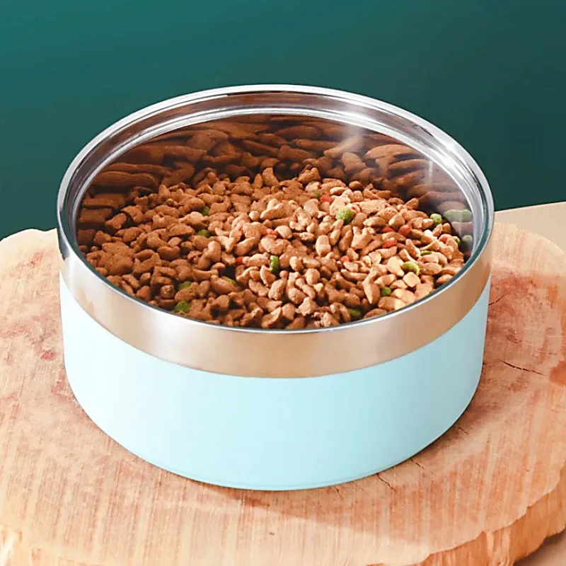 Cuenco de comida para perros, cuenco de acero inoxidable para perros, cuencos de agua de doble capa para alimentación de perros, cuencos antideslizantes para beber para gatos, alimentador, suministros para mascotas