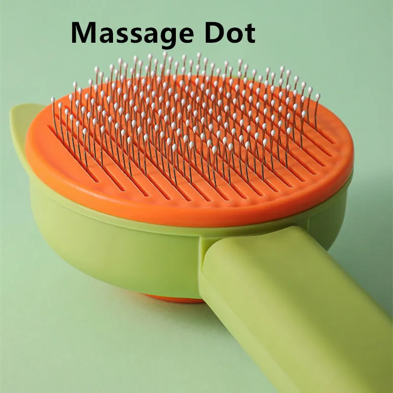 Peine de Acero Inoxidable para Gatos con Cepillo de Masaje y Removedor de Pelo de Un Botón - imagen 5