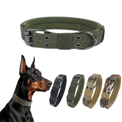 Collar militar ajustable para perros medianos y grandes con anillo D