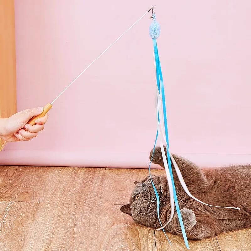 Juego de juguetes para gatos, palo de plumas para gatos, juego de 4 Uds., bola desmontable, borla, juguete para gatos, repuesto de mariposa, juguetes para gatos, traje, suministros para mascotas - imagen 2
