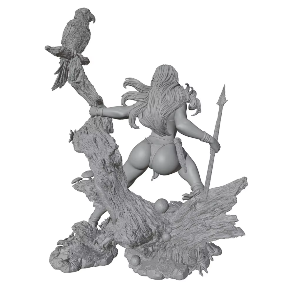 Figura de resina de guerrera femenina – Miniatura coleccionable