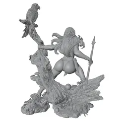 Figura de resina de guerrera femenina – Miniatura coleccionable