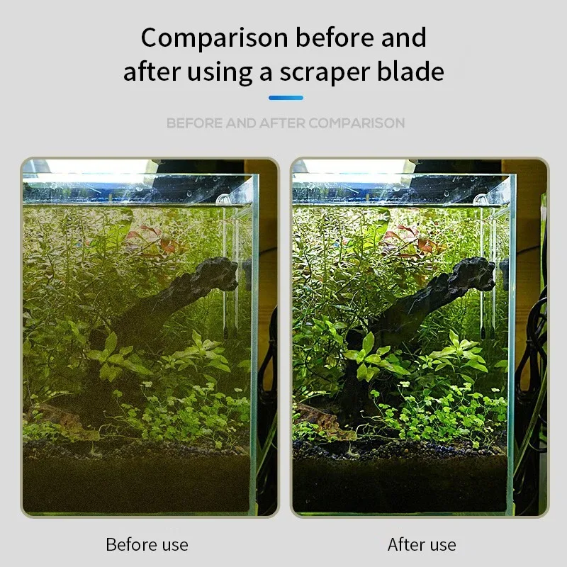 Herramienta de limpieza de pecera, eliminación de algas de arena plana, raspador de eliminación de algas de vidrio de doble uso, herramienta de limpieza del hogar, accesorios para acuario - imagen 3