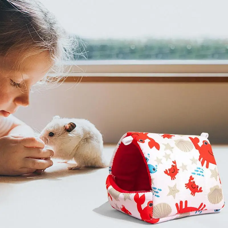 Cama de hámster de invierno sin caída, casa divertida para animales pequeños, casa de animales pequeños, hámsteres de oso de seda dorada - imagen 5