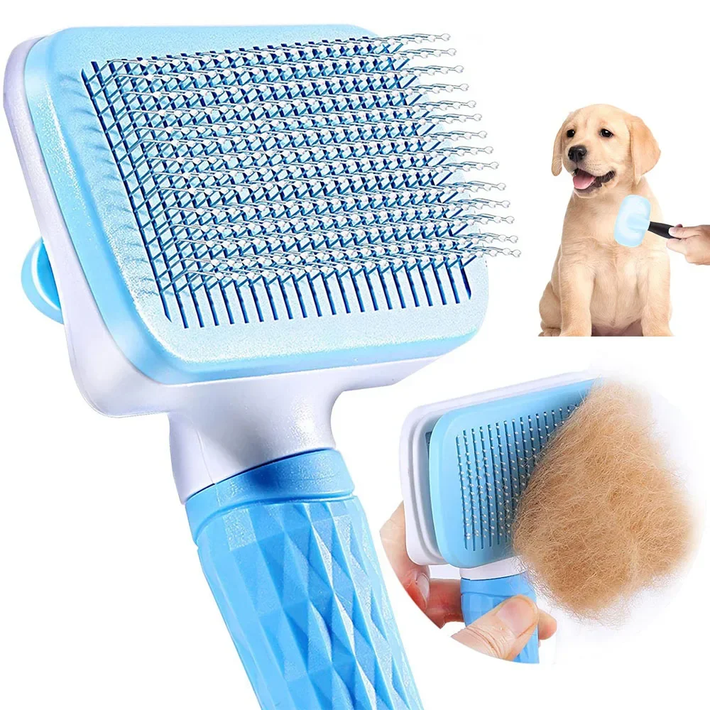 Cepillo removedor de pelo para perros, peine para el cuidado y el cuidado del pelo de gatos, pelo largo para perros y mascotas, cepillo de baño para limpieza de pelos, suministros para mascotas - imagen 2