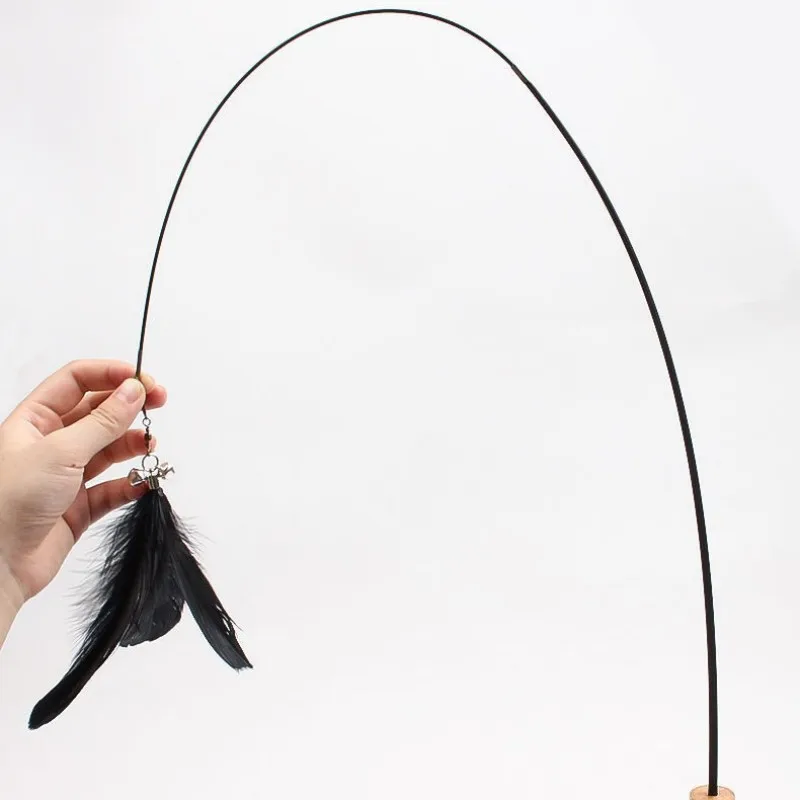 Juguetes retráctiles para gatos, palos interactivos de plumas, mango retráctil, productos para mascotas - imagen 3