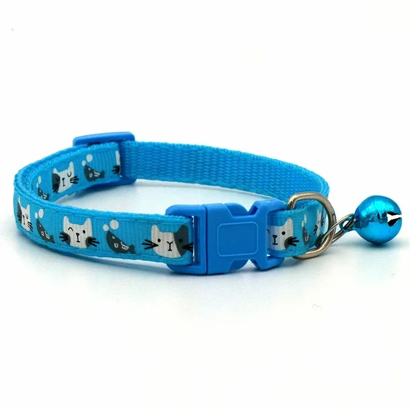 Collar de gato con estampado de dibujos animados, collares de nailon para mascotas, suministros coloridos para el cuello del perro, accesorios ajustables para el cuello del gato - imagen 5