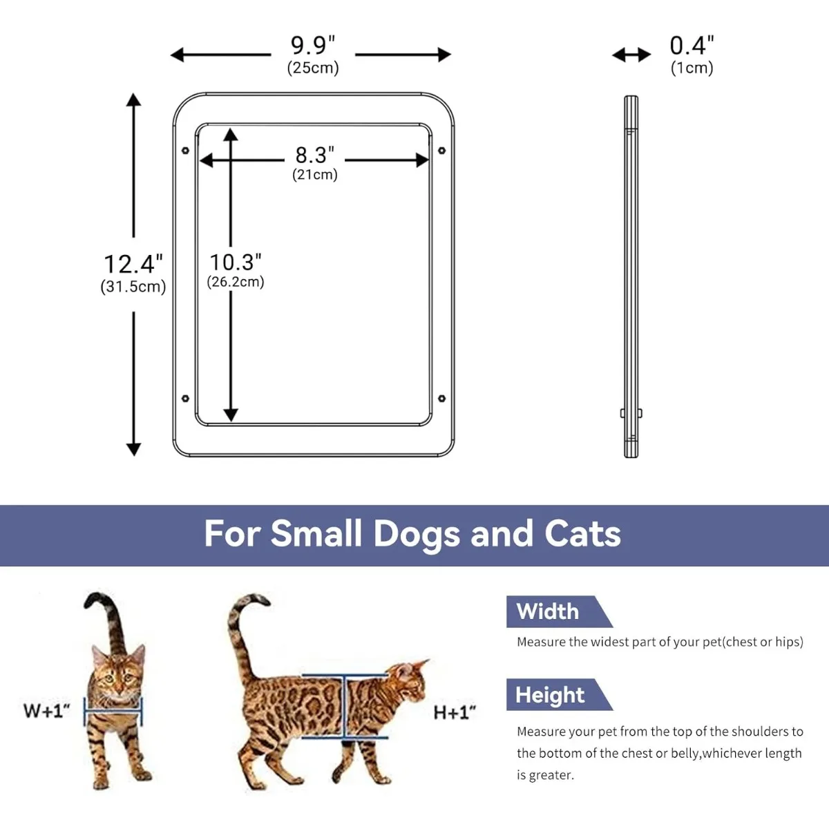 ATUBAN Puerta para gatos para puerta con pantalla, solapa magnética con cierre automático, puerta interior con pantalla para mascotas con cerradura de 10,3 x 8,3 pulgadas para puertas correderas - imagen 2