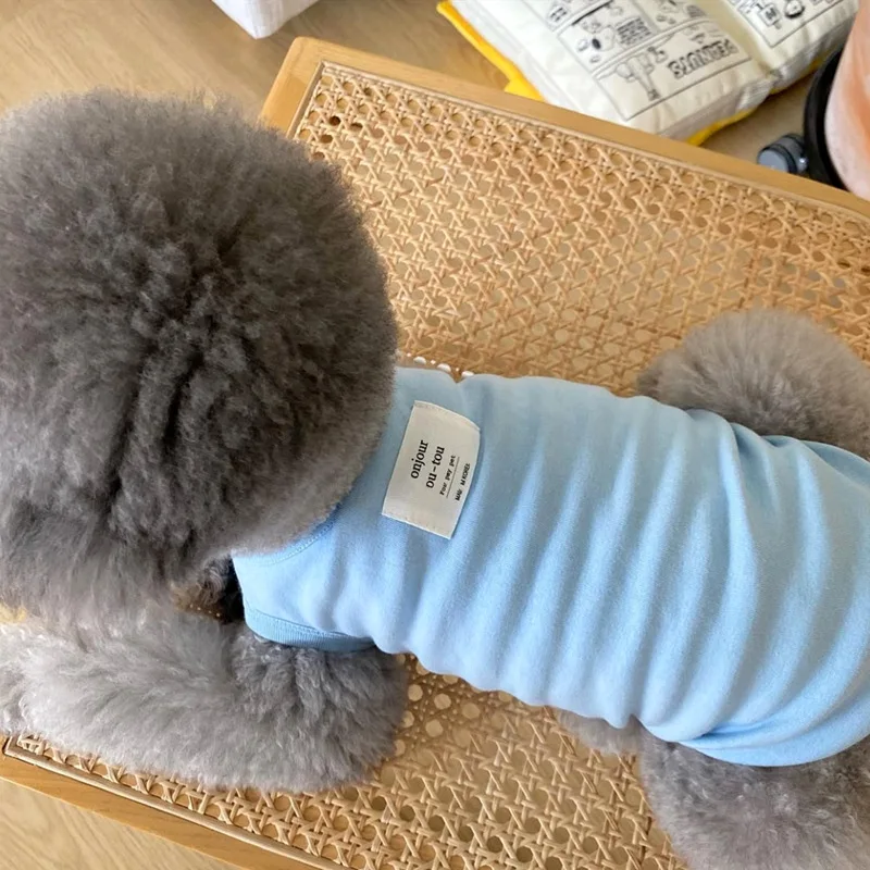 Camiseta sin mangas de Color sólido para mascotas, helado fino, Teddy Schnauzer, Yorkshire, gato, Top de manga corta, ropa para cachorros - imagen 2