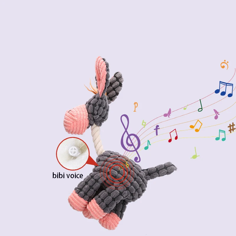 Juguete divertido para mascotas con forma de burro, juguete para masticar de pana para perros, cachorro, chirriante, hueso de peluche, accesorios medianos para perros, sonido de felpa de entrenamiento - imagen 5