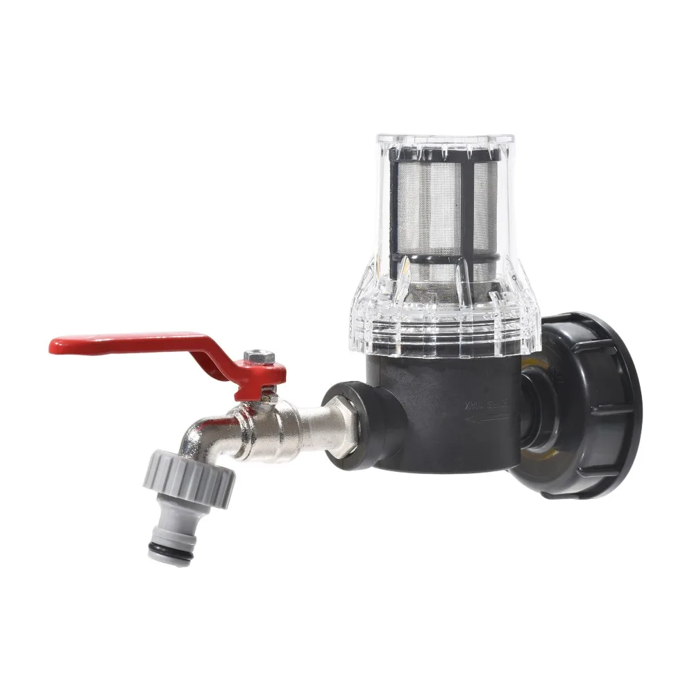 1 Juego de adaptador de grifo de tanque IBC S60x6 a 16mm con filtro de malla 80/100/200 conector de barril para riego de jardín acuario granja - imagen 5