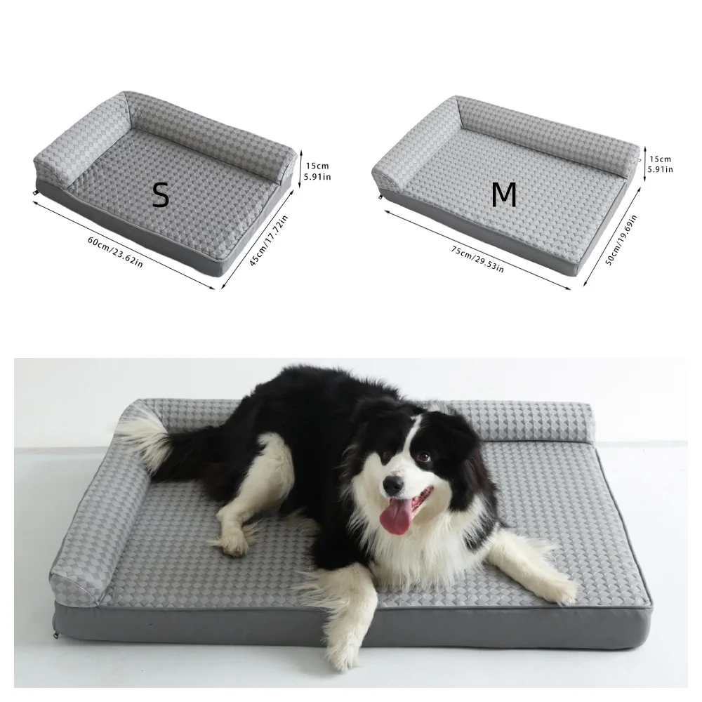 Cama grande transpirable para perros, cama antideslizante para gatos con almohada, tela de seda helada, cojín para perros pequeños, primavera y verano - imagen 2