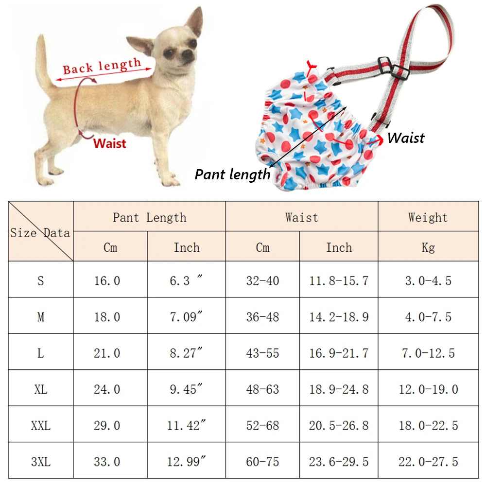 Pañal lavable y transpirable para perros, pantalones cortos reutilizables para perros, bragas, ropa interior sanitaria, calzoncillos para perros - imagen 2