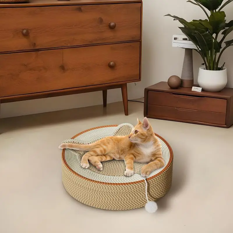 Rascador redondo para gatos, resistente al desgaste, gran espacio, cama rascadora para gatos grandes y medianos - imagen 3