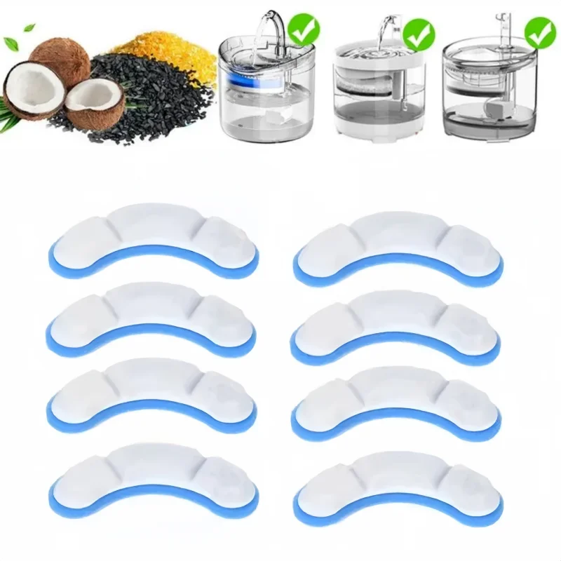 Filtros de fuente de agua para gatos, filtros de repuesto de carbón activado para dispensador de agua transparente de 1,5 l, accesorios para mascotas, 4/8/12 Uds. - imagen 2