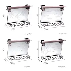 Estante de almacenamiento de herramientas para acuario, soporte acrílico montado en la pared con luz ajustable para acuarios y peceras