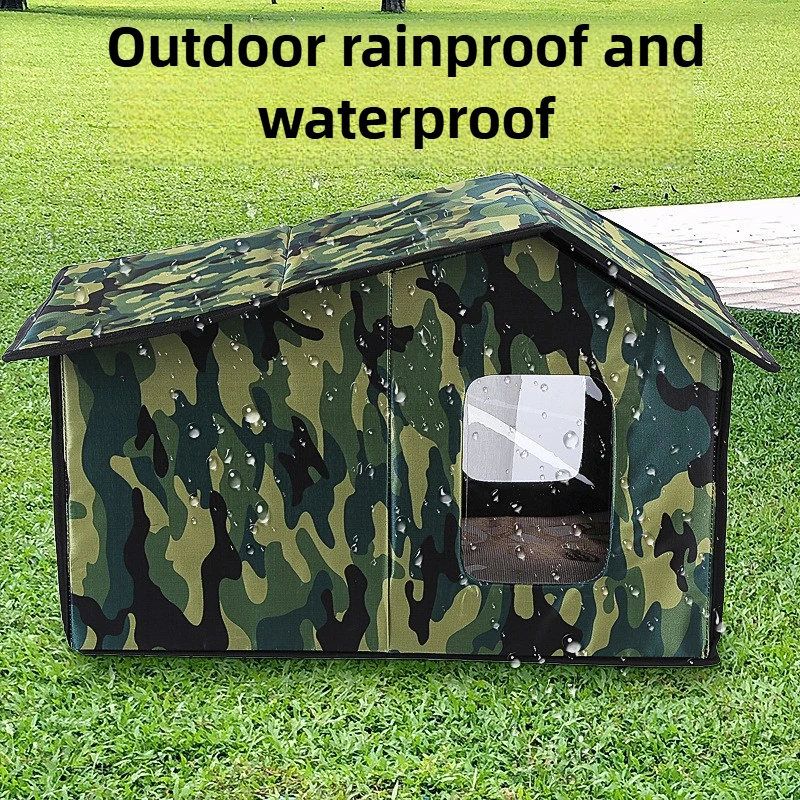 Casa de cama para gatos callejeros al aire libre, impermeable, cálida, para invierno, para perros, plegable, para todas las estaciones, Nesk, gatos, cachorros, tienda Universal desmontable para mascotas - imagen 4