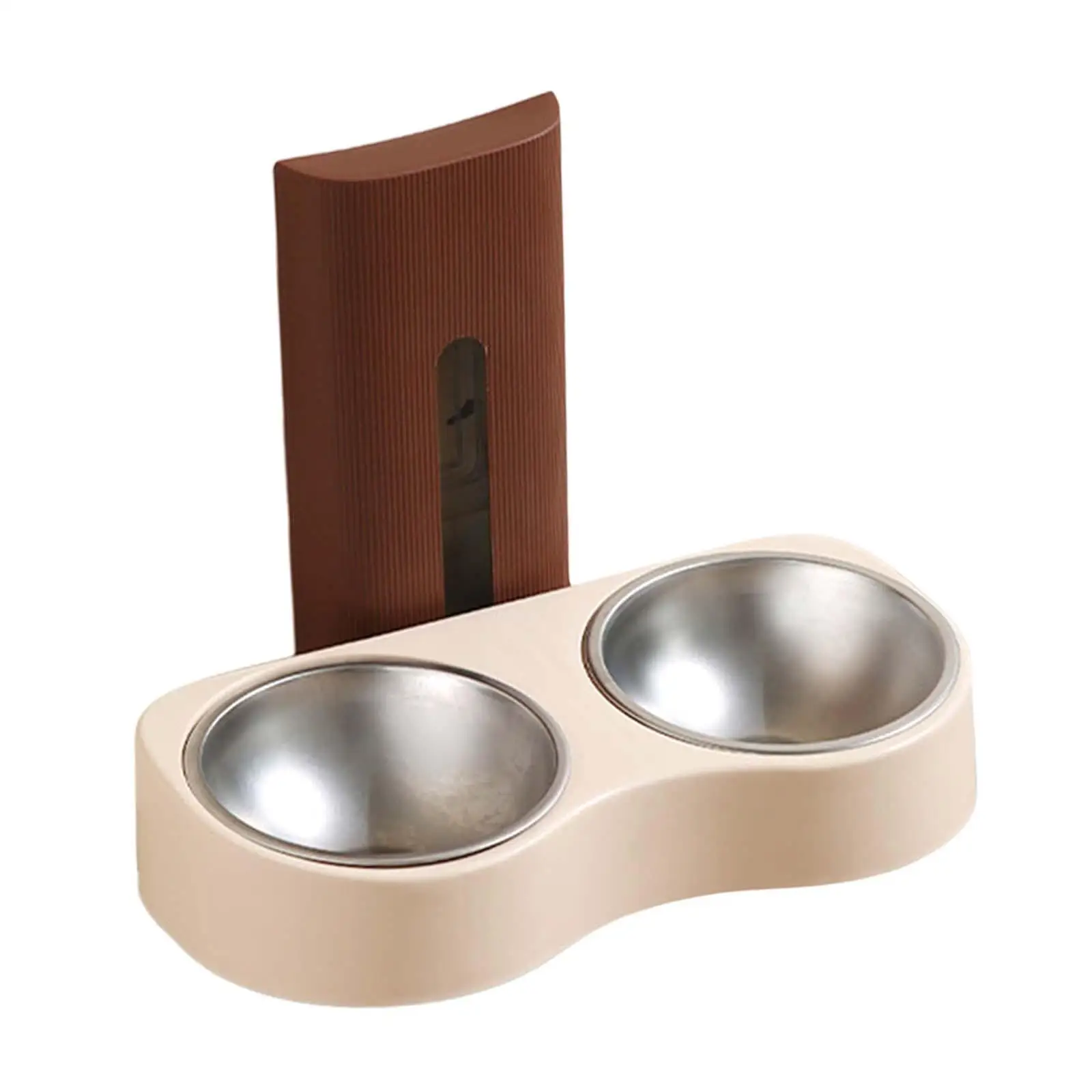 Double Feeding Bowl Drinking Bowl Wall Mounted Watering Bowl Food Feeder for Dorm