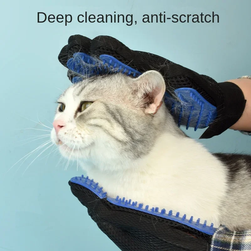 Gant de toilettage en Silicone pour animaux de compagnie, peigne pour chien et chat, gants de toilettage, épilateur, brosse de Massage, fournitures pour animaux, accessoires pour chats - imagen 2