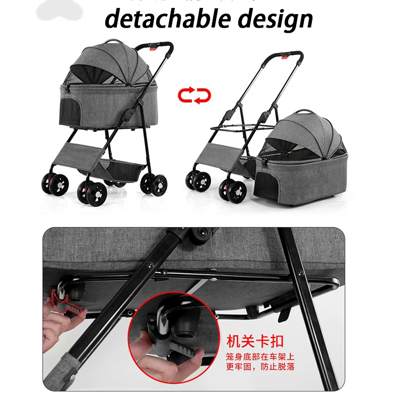 Cochecito plegable para perros pequenos y medianos - Diseno ligero - imagen 5