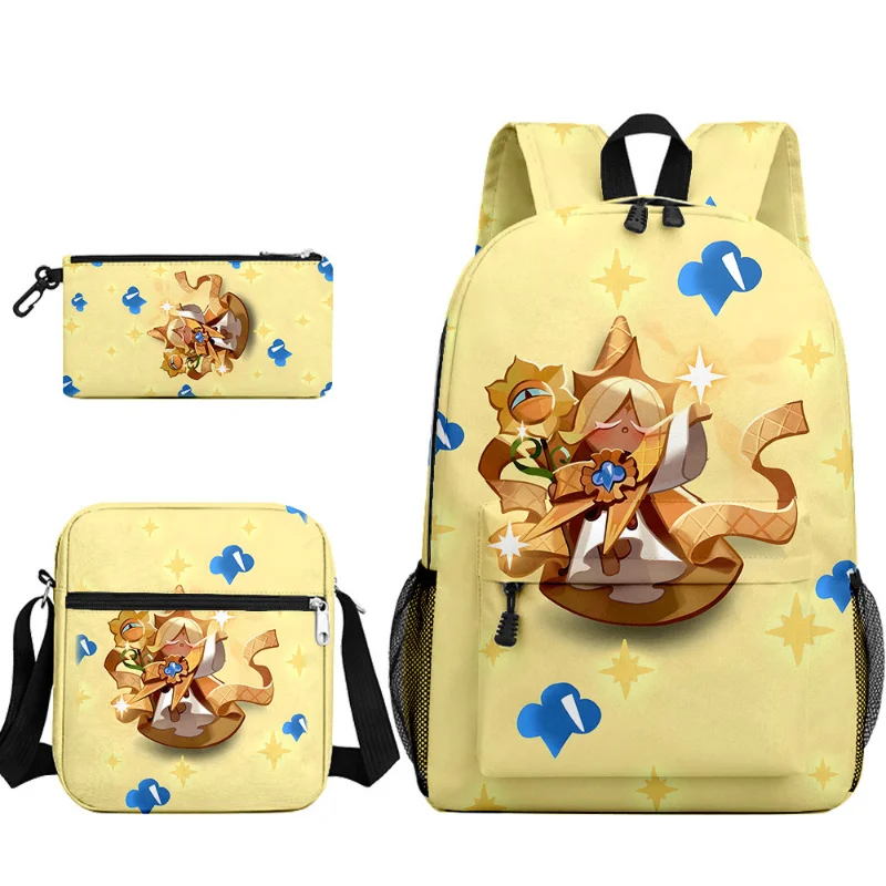 3 uds Cookie Run: mochila de galleta de leche de sombra del Reino, mochila escolar de dibujos animados, bolso de hombro para estudiantes, bolsas de almuerzo de leche de sombra, regalo - imagen 4