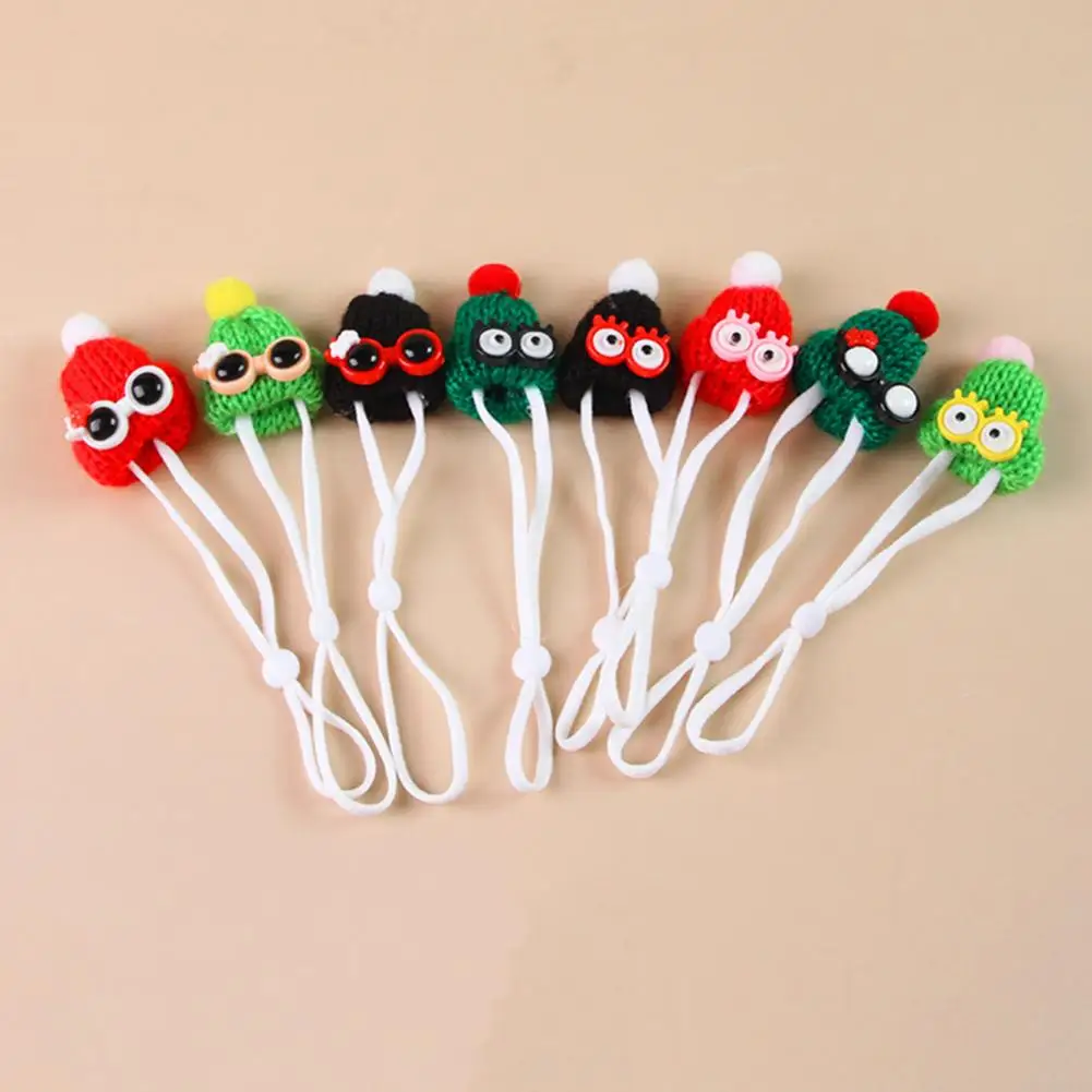 Gorro para hámster, gorro pequeño de punto con gafas con pompón, minisombrero pequeño para mascotas con correa ajustable para disfraz de conejillo de indias, gorro de utilería para fotografía - imagen 3