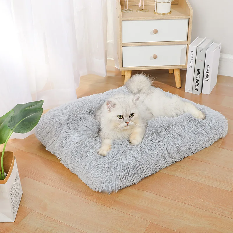 Cama suave y larga de felpa para perros, camas suaves para perros, casa para perros, almohadilla para cesta, cama para gatos, estera para gatos, cojín para sofá para dormir, productos para mascotas - imagen 5