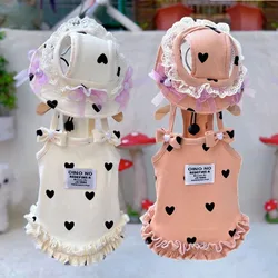 Conjunto verano para perros y gatos – Vestido con sombrero ligero