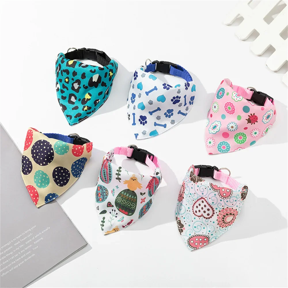 Conjunto de 2 uds de Bandanas para mascotas, venta al por mayor, para perros pequeños, Gotas, Mascotas, accesorios de aseo, vendaje Triangular para cachorros, perros y gatos con Collar - imagen 5