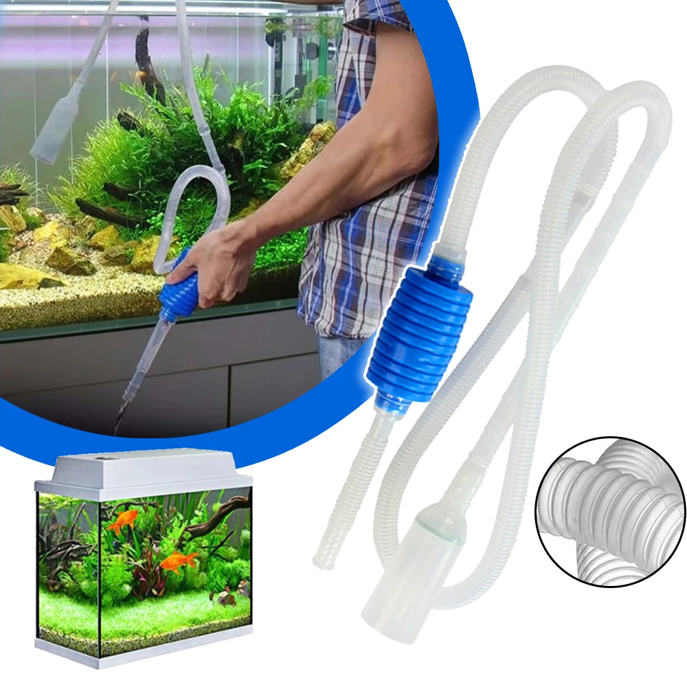 Sifón para acuario, sifón para pecera, bomba de aspiradora, cambiador de cambio de agua semiautomático, bomba de filtro de agua, accesorios de limpieza